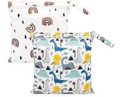 beifon 2 Pcs Wetbag for Kindergarten Large Diaper Bag, Waterproof Diaper Bag, Nose Bag, Reusable Wet Bag with Zip - ShopVlot