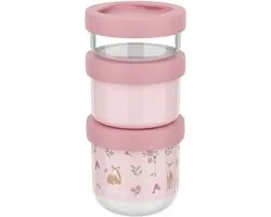 Mepal Mio Snackbox stack 3-delig Little Dutch - 550 ml - Stapel zo veel als je nodig hebt - Magnetron- en vaatwasmachinebestendig - Fairy Garden