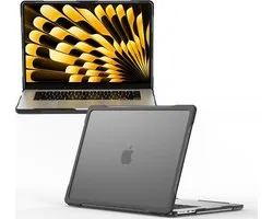 Mobigear Housse pour ordinateur portable compatible avec Apple MacBook Air 15" (2023-2024) Hardshell Laptop Cover MacBook Case | Mobigear Antichoc Pro - Zwart - Modèle A2941