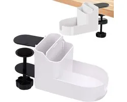 Rotating Adjustable Desk Cup Holder - Table Height Phone Cup Organizer - Desk Met Adjustable Divider pour Office Home Game Room
