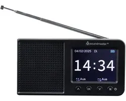 Soundmaster DAB175SW, DAB+ radio met bluetooth, kleurendisplay en oplaadbare batterij