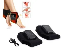 2-Stuks Foot Triple Method Massager -3-in-1 Verwarmde Voet - Draadloze voetmassager - 3 verwarmingsstanden en 3 vibratiestanden - Enkelmassagehuls - Houd je enkels warm - Draagbare Foots Renew Massager voor Thuisgebruik en Reizen -zwart