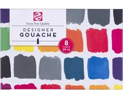 Gouache Extra Fijn verfset voor kinderen - 8x20ml tubes multicolor.