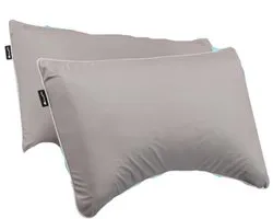 Cloudpillo Plus Duopack Kussenslopen - Set van 2 (52x82 cm) - Luxe Katoen Satijn (300TC) - Stone Grey - Zijdezacht, Hypoallergeen & Ademend