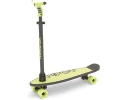 Chillafish Skateboard en Step 2-in-1 - Kinderstep omvormbaar naar Skateboard - Groen - Jongens en meisjes 3 jaar en ouder - Verstelbaar stuur - Model Skatieskootie 2