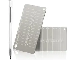 TJ Essentials Metalen Seed Phrase Backup Set – 2x RVS Kaarten + Graveerpen – Voor 12 tot 24 Woorden – Metalen / Stalen Crypto Hardware Wallet Recovery Back-Up – Geschikt voor Ledger, Trezor, Blockstream, Secux, SafePal, Keystone, BIP39, Etc.