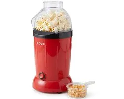 COOK-IT Machine à Popcorn - Machine à Popcorn - Sans Huile - Air Chaud - Popcorn Frais en 2 Minutes - 800W - Tasse à Mesurer Inclus - Rouge