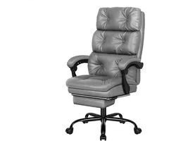 ALFORDSON bureaustoel Ergonomische directiestoel - In hoogte verstelbaar en comfortabel Hoek van rugleuning tussen 90°- 150°, grijs