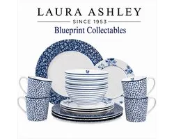 Laura Ashley Blueprint Collectables Serviesset - Servies - 4 persoons - 16 Delig - Kerstservies porselein