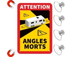 Dode hoek magneet sticker met zuignap | Camper | Angles Morts