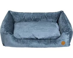 Jack And Vanilla - Orthopedische Sofa's - Helsinki Orthopedische Sofa - Blauw - M 80 x 60 x 25 cm - met memoryfoam ideaal voor oa oudere honden