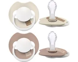 Sucette Difrax LOVI Dynamic - 18 mois et plus - Glow , beige et marron clair - Siliconen de haute qualité, sans goût ni odeur