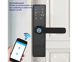 Smart Door Lock Smart Keyless Lock WiFi Vingerafdruk en Touchscreen Deurslot Yale Voordeur Vingerafdrukslot Biometrisch