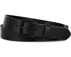 Frentree Leather belt, made in Germany, black buckle, leather belt for men and women, 3 cm wide, black - ShopVlot