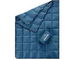 Waterproof Camping Blanket - Foldable Travel Blanket for Indoor and Outdoor Use - Lightweight Down Lap Blanket for Sofa, Airplane, Car, Hiking, Backpacking, Beach - 50 x 77 inches