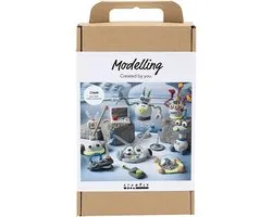 CC Craft Kit Modelling, Robot, blue, grey, red, silver-plated, 1 pack