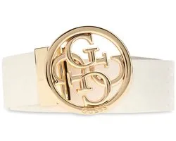 GUESS riem Stacey Adjustable & Reversible Belt H35 W85 Cream White / Light Beige wit
