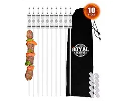 ROYAL CARNIVORE™ | 6 pièces | 35 cm | Brochettes de barbecue | brochettes | Outils de barbecue | Accessoires de barbecue | Brochettes de barbecue | Brochettes de Satay | Avec sac de rangement pratique