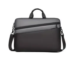Laptoptas 17,3 inch aktetas dames computertas laptop tas business notebook tas waterdichte laptop schoudertas voor bedrijf - Zwart