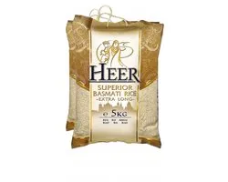 Heer Basmati Rijst - Extra Lange Korrel - Premium Kwaliteit - Grootverpakking 5 kg - Authentieke Indiase Aroma - Ideaal voor Curry & Bijgerechten with Kajal Sticker