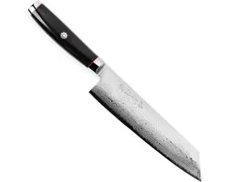 Couteau de Chef Yaxell Super Gou Ypsilon Kiritsuke - 20 cm Acier Damassé SG2 - 63 HRC - Manche Toile-Micarta