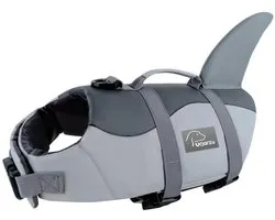 Voarge Shark Dog Life Jacket - Veiligheidsvest voor Honden met Handgreep en Reflector (Grijs, XS)