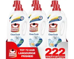 Omino Bianco Clean Fresh - Lessive liquide - Pour usage quotidien - 6 x 1,48 L - Concentrée