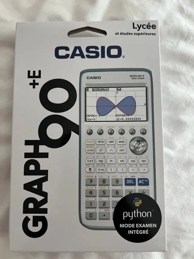 Casio Graph 90+E Calculatrice graphique programmable Python mode examen