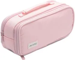Pencil Case - Stationery Organizer - School Organization - Spacious Inner Pocket - 1529 Cubic Centimetres - pink
