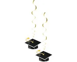 Boland - Set 2 Décoration Swirls Graduation - Geen un thème de costume