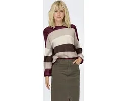 Pull Only Onlatia L/s Stripe Pullov Knt Noos 15220044 Zinfandel/w. Whitecap Femme Taille - M