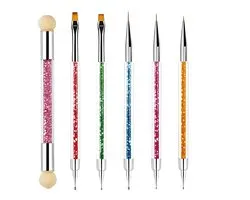 Double Ended Nail Brushes, 6 Pieces Nail Art Brushes, Thin Nail Brushes, Fine Brush Set, Nail Design Pens Brush for - ShopVlot