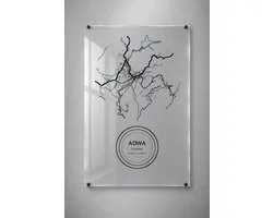 Stadskaart Adwa - Plexiglas 30x45 cm - Badge Seal