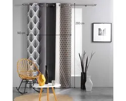 DecoToday Rideau avec Anneaux 140 cm x 260 cm Lima Myriad