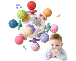 casalora - baby speelgoed - Montessori Sensorisch Speelgoed - Bitey - Rammelaar - Bijtring Baby - Montessori Speelgoed - Grijp- en Bijtspeelgoed - Babyshower Cadeau - Spelen en ontdekken - Geschikt voor baby's van 3 maanden tot 2 jaar