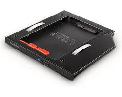 AXAGON RSS-CD09 2.5 SSD/ HDD caddy dans slot DVD, 9.5 mm, LED, ALU