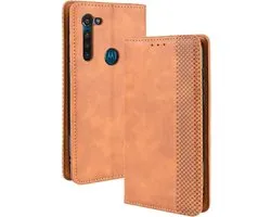 Motorola Moto G8 Power Case - Étui à livres vintage - Marron