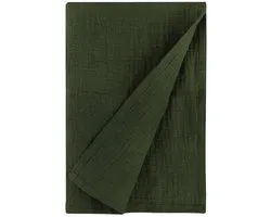 Couverture d'emmaillotage pour bébé, grand format 120*120 cm, pur coton double couche ultra-doux et absorbant, adaptée aux garçons et aux filles, couverture légère/serviette de bain/langes, Vert olive