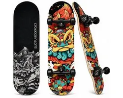 Suotu Skateboard - 80x20cm - ABEC-9 - 95A - absorption des chocs - Garçons - Filles - Skateboards Adultes