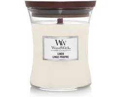 WoodWick Hourglass Medium Geurkaars - Linen - 60 branduren