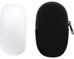kwmobile Muisetui voor Apple Magic Mouse 1 / 2 Hoes - Etui voor Bluetooth-muis van robuust koord en neopreen - zwart.