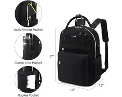 Baby Diaper Bag Backpack, Baby Diaper Bag with Changing Table, Large Unisex 15.6inch