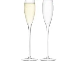 L.S.A. - Wine Champagneglas 160 ml Set van 2 Stuks - Glas - Transparant