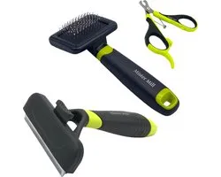 Mister Mill Advantage Set : Coupe- Pince à ongles Klein (Max.10kg.), Slicker Brush (S) plus Trim Rake (S)
