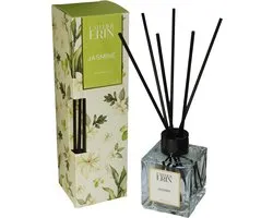 L'Atelier Erin - Reed Diffuser - Sweet Jasmine - Zoete Jasmijn - Geurstokjes - Huisparfum - Interieurparfum - Huisgeur Geurstokjes - Daily fragrance rituals - Jasmine & White Lotus (100 ml)