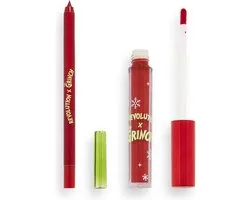 Makeup Revolution x The Grinch - Little Max Lip Kit - Lipstick & Lipliner Set - Red - Rood - Feestdagen - Kerst