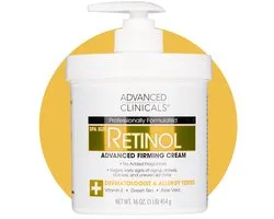 Advanced Clinicals Original Active Retinol Serum - Met Vitamine E - Gezichtscream - Collageen - Anti Aging - Celvernieuwing - Anti-Acne - Tegen Mee-eters en Grove Poriën - Tegen Pigmentvlekken - 454g