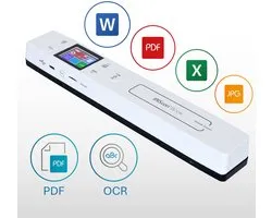 IRIScan Book handscanner mobiele scanner - flatbed scanner - Batterij Scanner documentenscanner – v7 + Readiris PDF Gratis