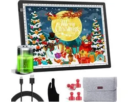 Table lumineuse LED A4 avec batterie rechargeable – Ultra-mince 5 mm – Luminosité réglable – 36,1x26,9 cm