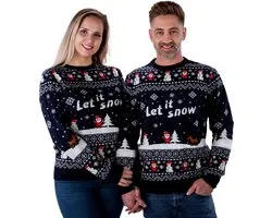 Foute Kersttrui - Let It Snow blauw - Volwassenen